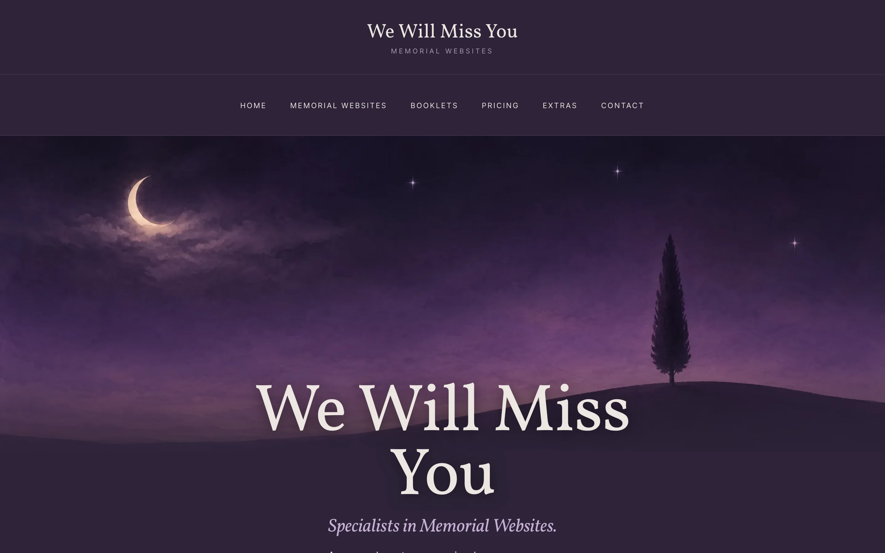 Home screenshot of We Will Miss You